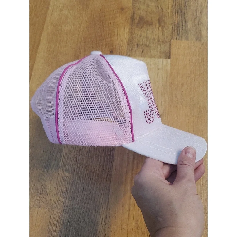 Juicy‎ Couture Light Pink Rhinestone And Velvet Trucker Hat For Kids